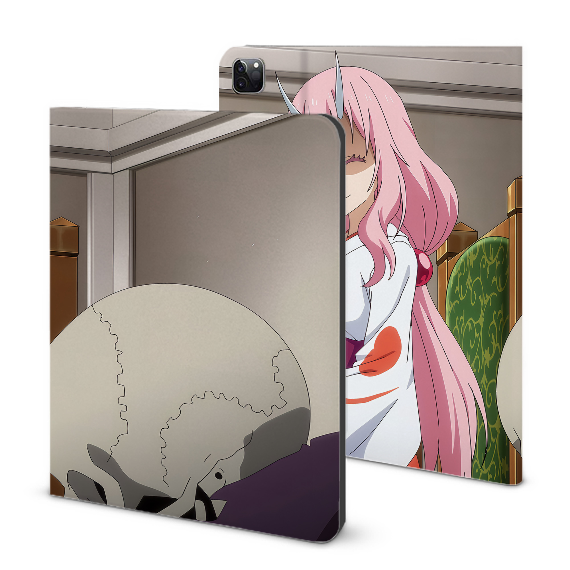 （画像用） 転スラ Regarding Reincarnated to Slime IPad ケース ブック型 PUレザー TPU 耐衝撃 軽量 薄型 ペン収納なし 全面保護 IPad 各モデル対応